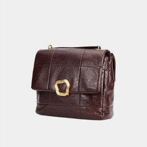 Songmont Large Chocolate Crossbody Bag Burgundy | AUSTRALIA 21940T