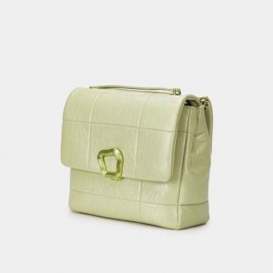 Songmont Large Chocolate Crossbody Bag Mint | AU 46930G