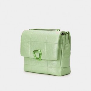 Songmont Large Chocolate Crossbody Bag Mint | AUSTRALIA 72438O