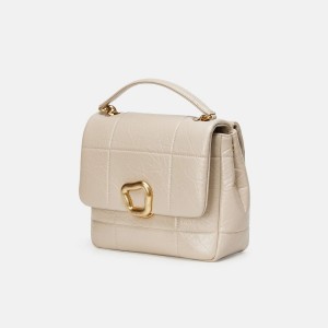 Songmont Medium Chocolate Shoulder Bag Beige | AUSTRALIA 12964I