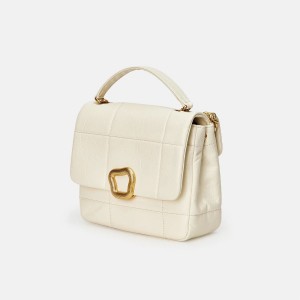 Songmont Medium Chocolate Shoulder Bag White | AU 25683S