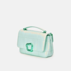 Songmont Small Chocolate Shoulder Bag Mint | AU 79306K