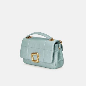 Songmont Small Chocolate Shoulder Bag Turquoise | AU 06783T