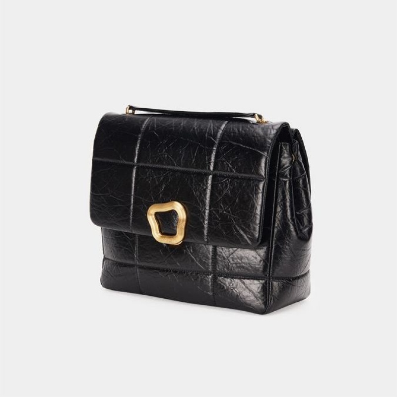 Songmont Large Chocolate Crossbody Bag Black | AU 21586K