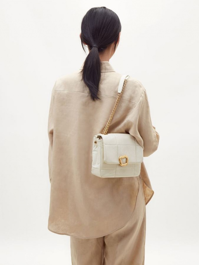 Songmont Medium Chocolate Shoulder Bag White | AU 25683S