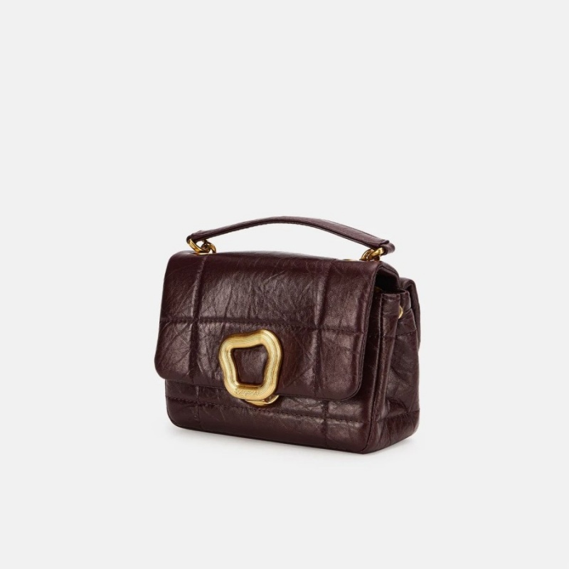 Songmont Mini Chocolate Shoulder Bag Burgundy | AUSTRALIA 07923C