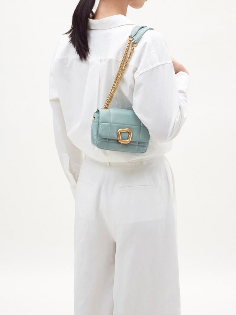 Songmont Mini Chocolate Shoulder Bag Turquoise | AUSTRALIA 91726A