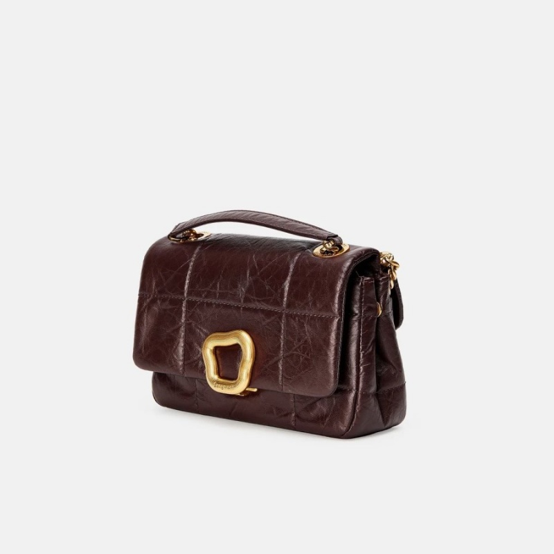 Songmont Small Chocolate Shoulder Bag Burgundy | AU 54286V