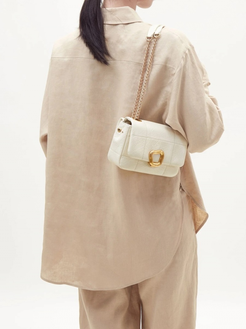 Songmont Small Chocolate Shoulder Bag White | AU 23187B