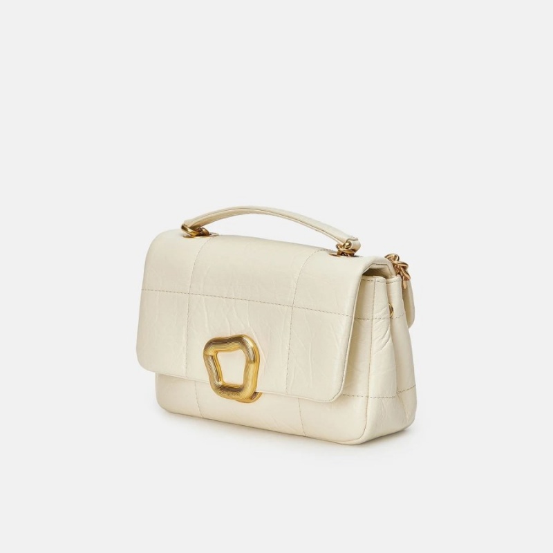 Songmont Small Chocolate Shoulder Bag White | AU 23187B