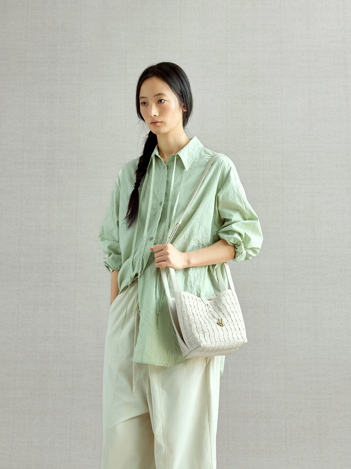 Lattice Bucket Bag